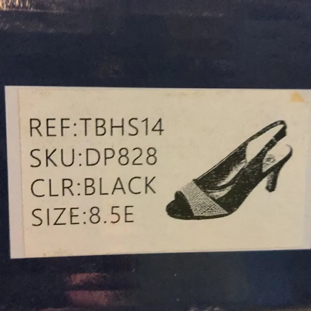 Floral black faux leather heeled sandals with rhinestone details‎ size 8.5 Wide